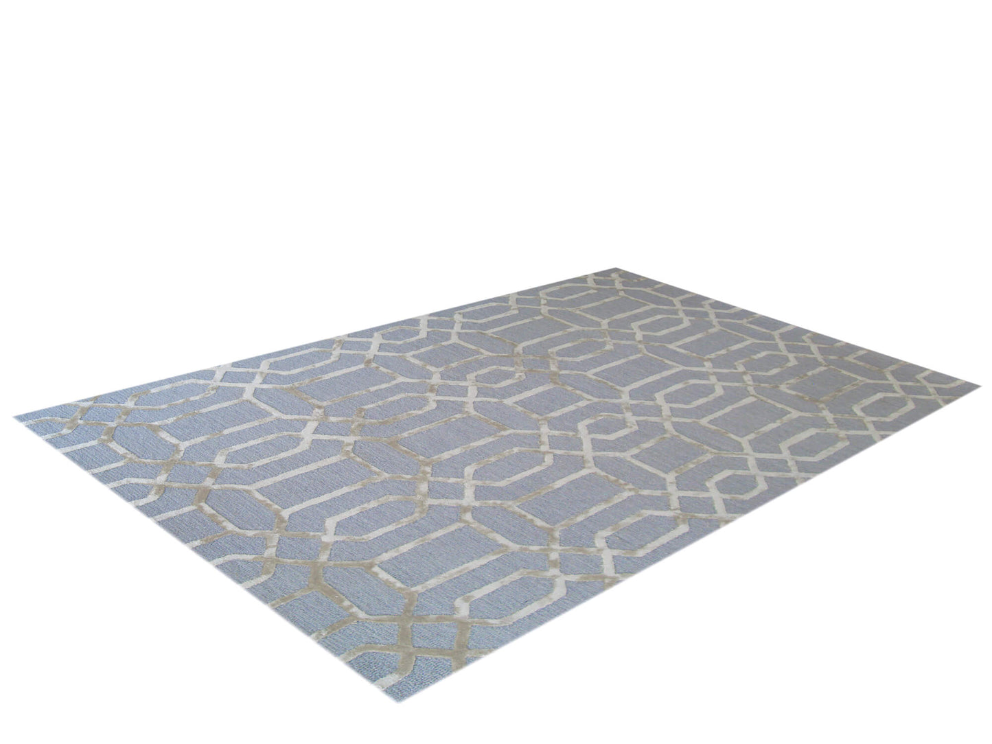 Noir Grid Light Blue Rug