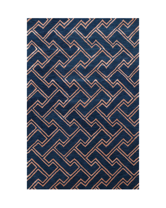 Maze Rug - Dark Blue