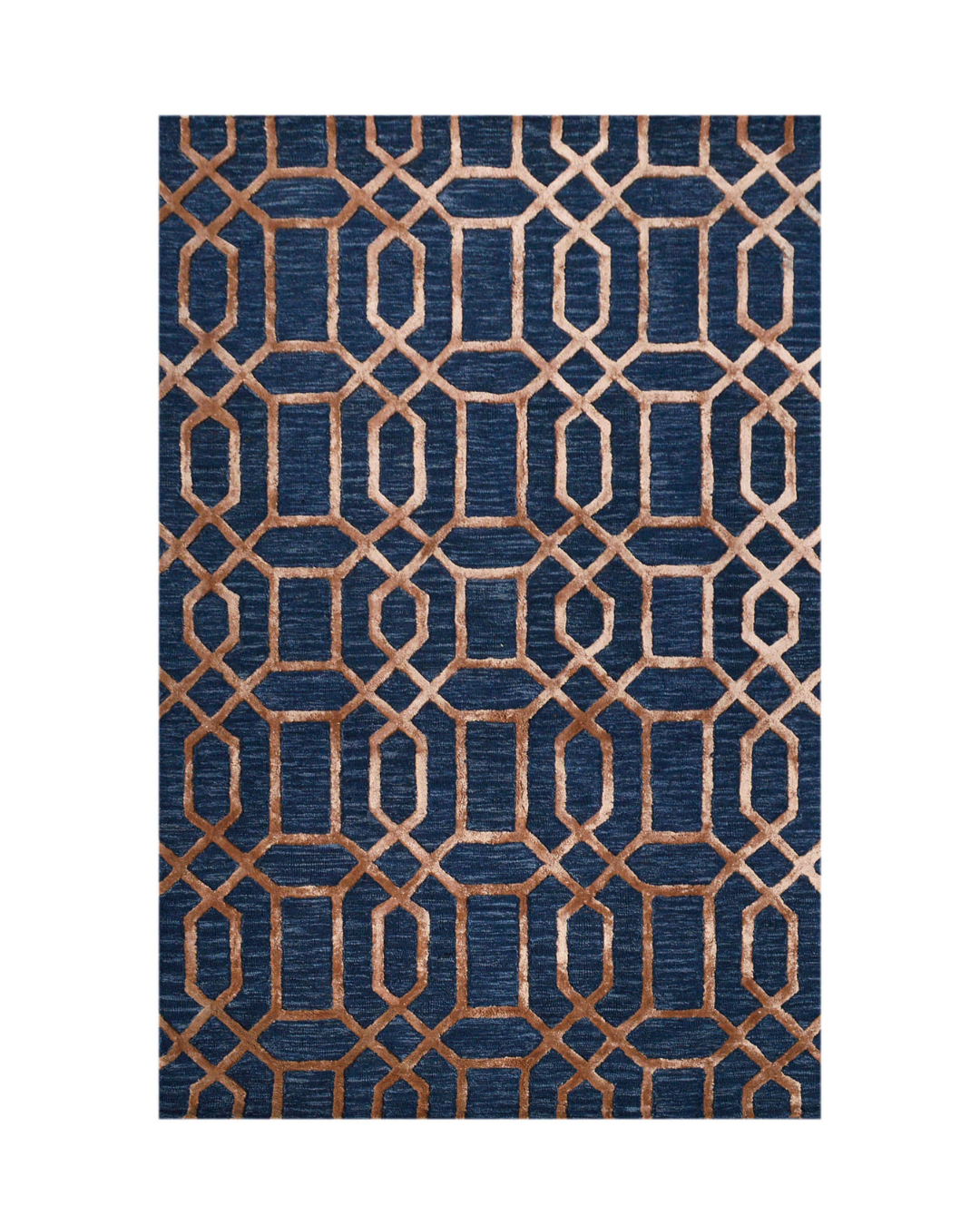 Noir Grid Dark Blue Rug