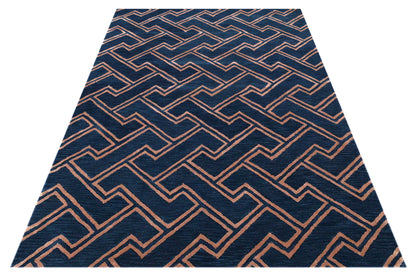 Maze Rug - Dark Blue