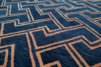 Maze Rug - Dark Blue