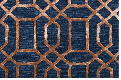 Noir Grid Dark Blue Rug