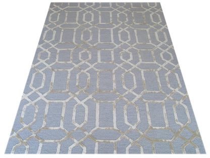 Noir Grid Light Blue Rug