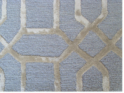 Noir Grid Light Blue Rug